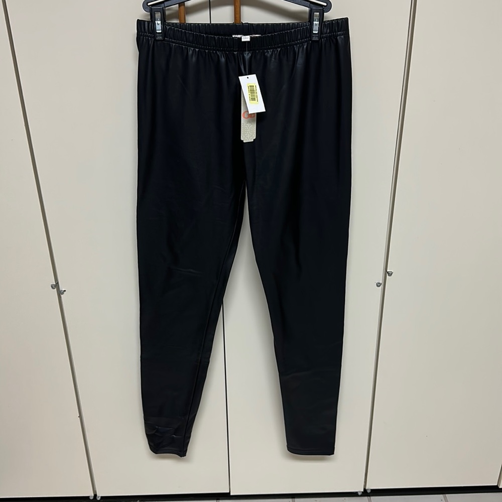 Juniors GB Faux Leather Leggings Size L